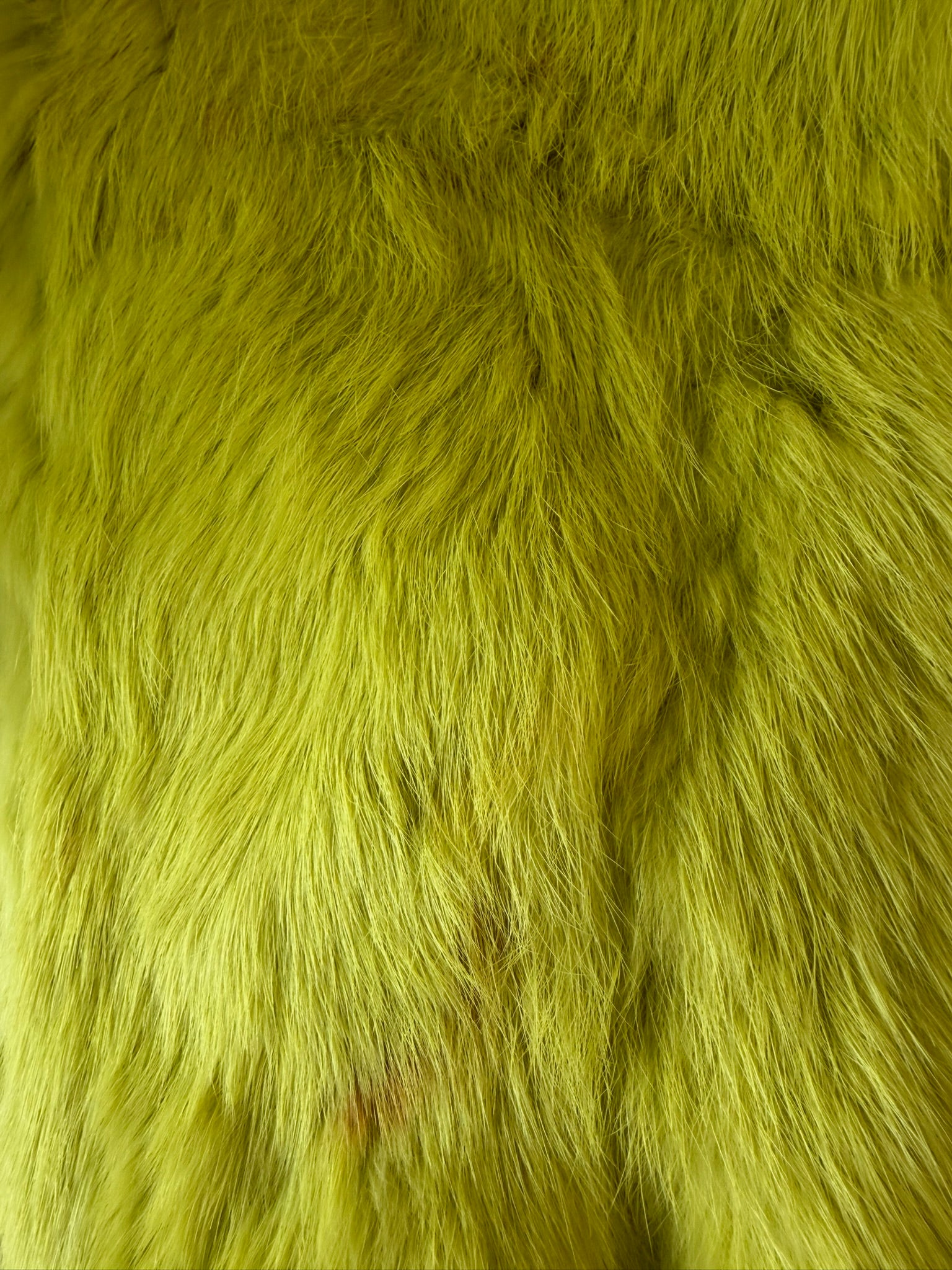 Bright mustard rabbit fuzzy fur short coat
