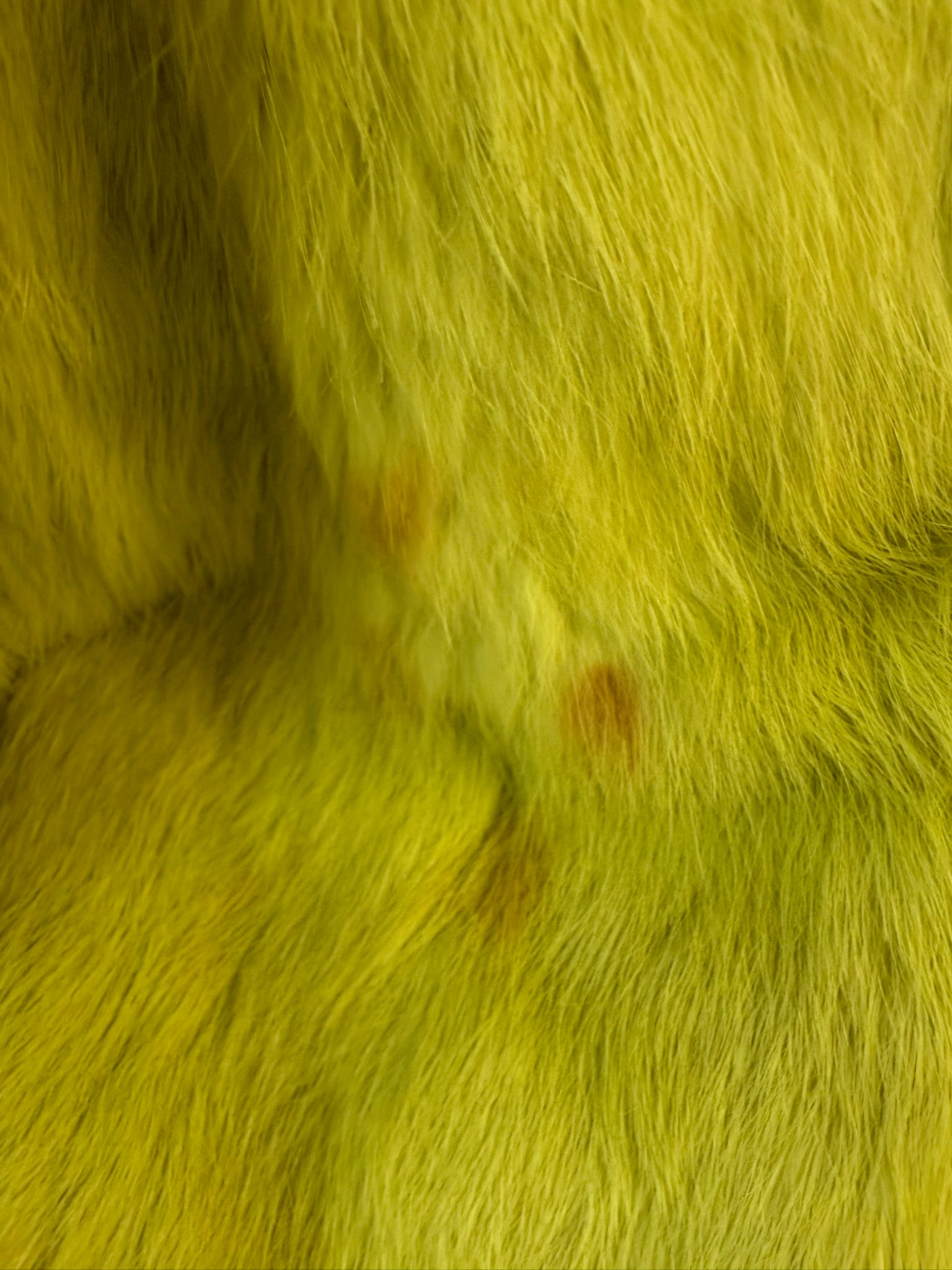 Bright mustard rabbit fuzzy fur short coat