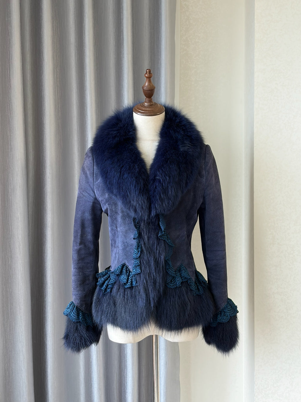 90s Misty blue pigskin jacket from Noveli