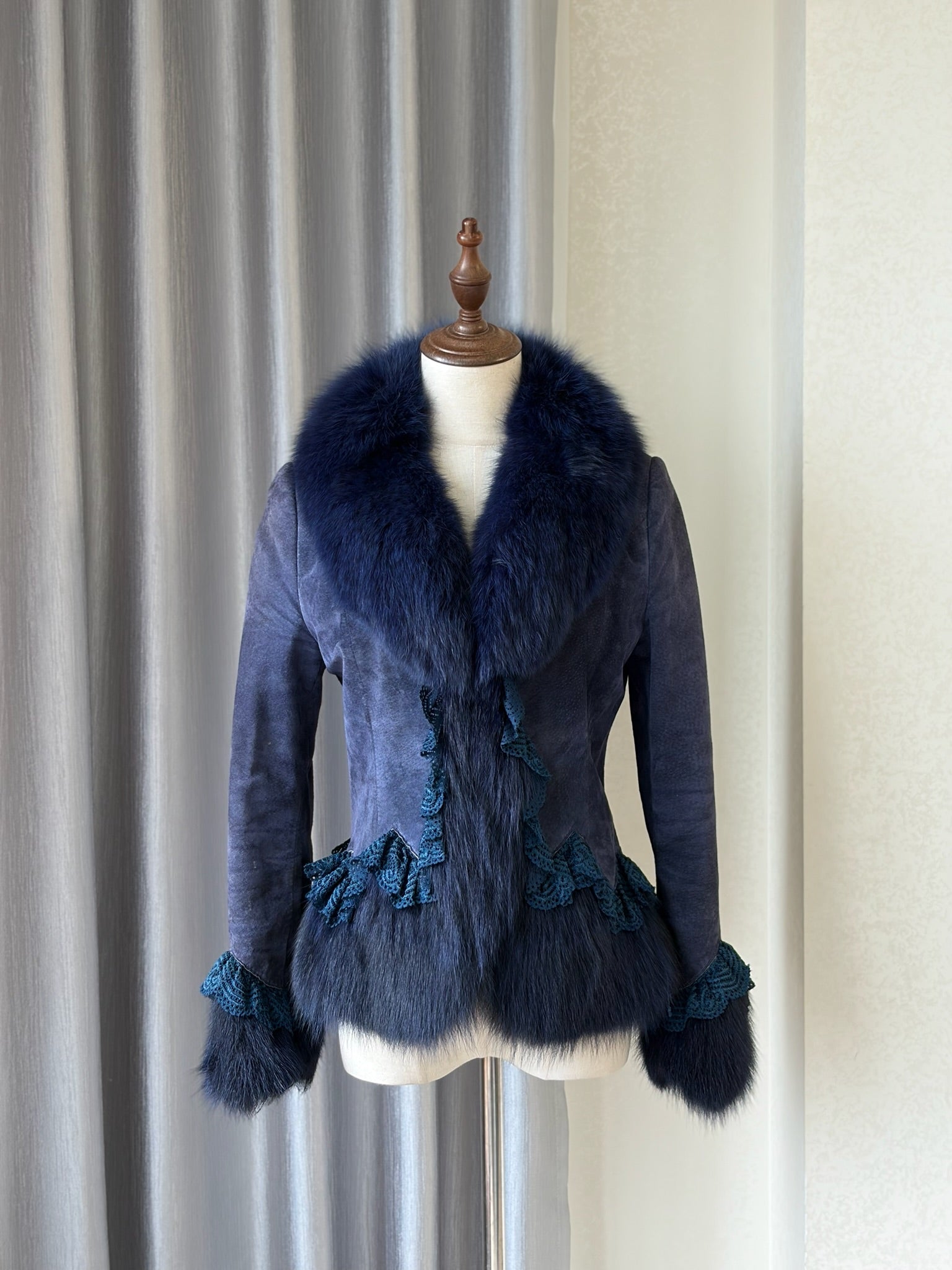 90s Misty blue pigskin jacket from Noveli