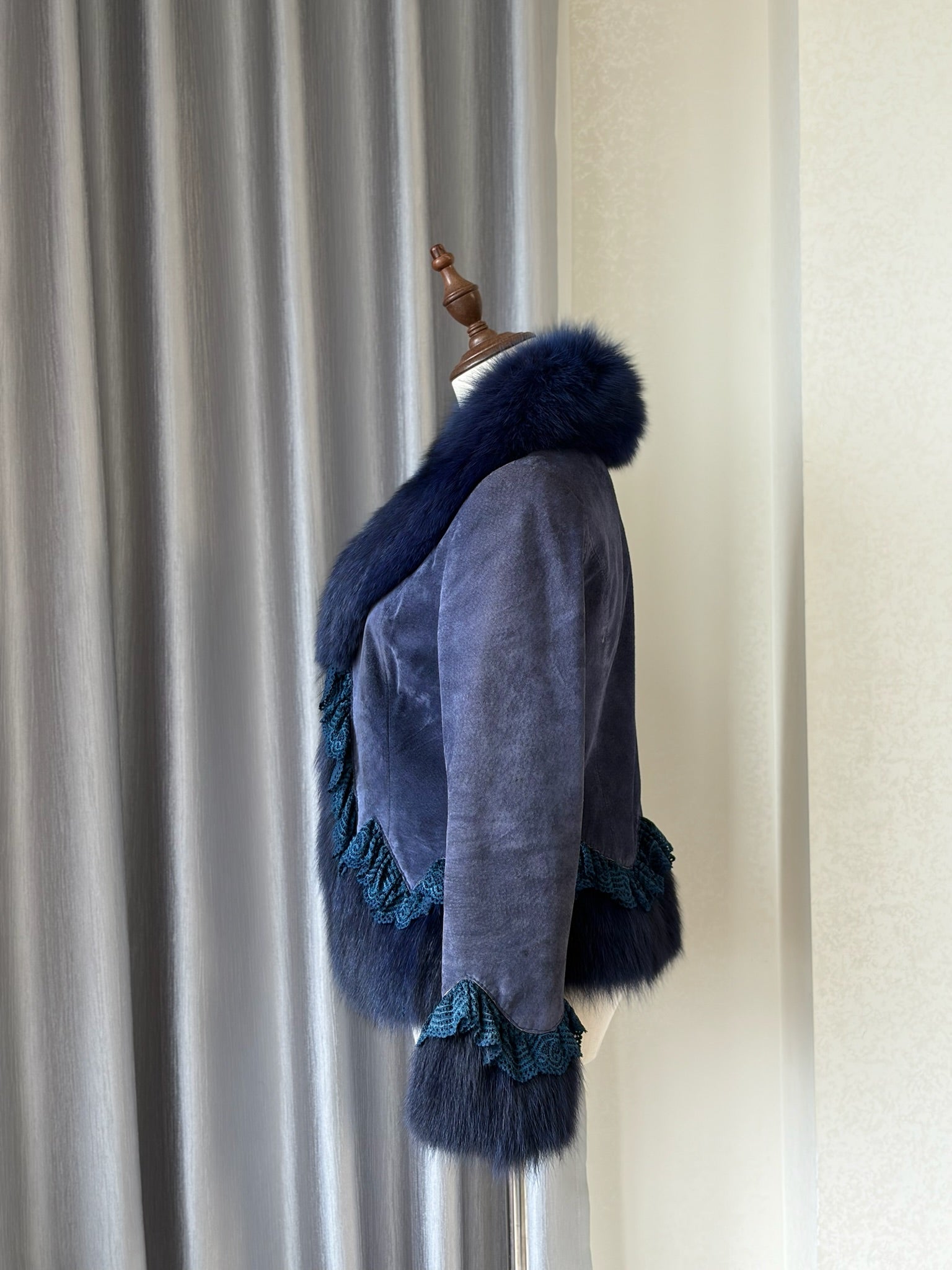 90s Misty blue pigskin jacket from Noveli