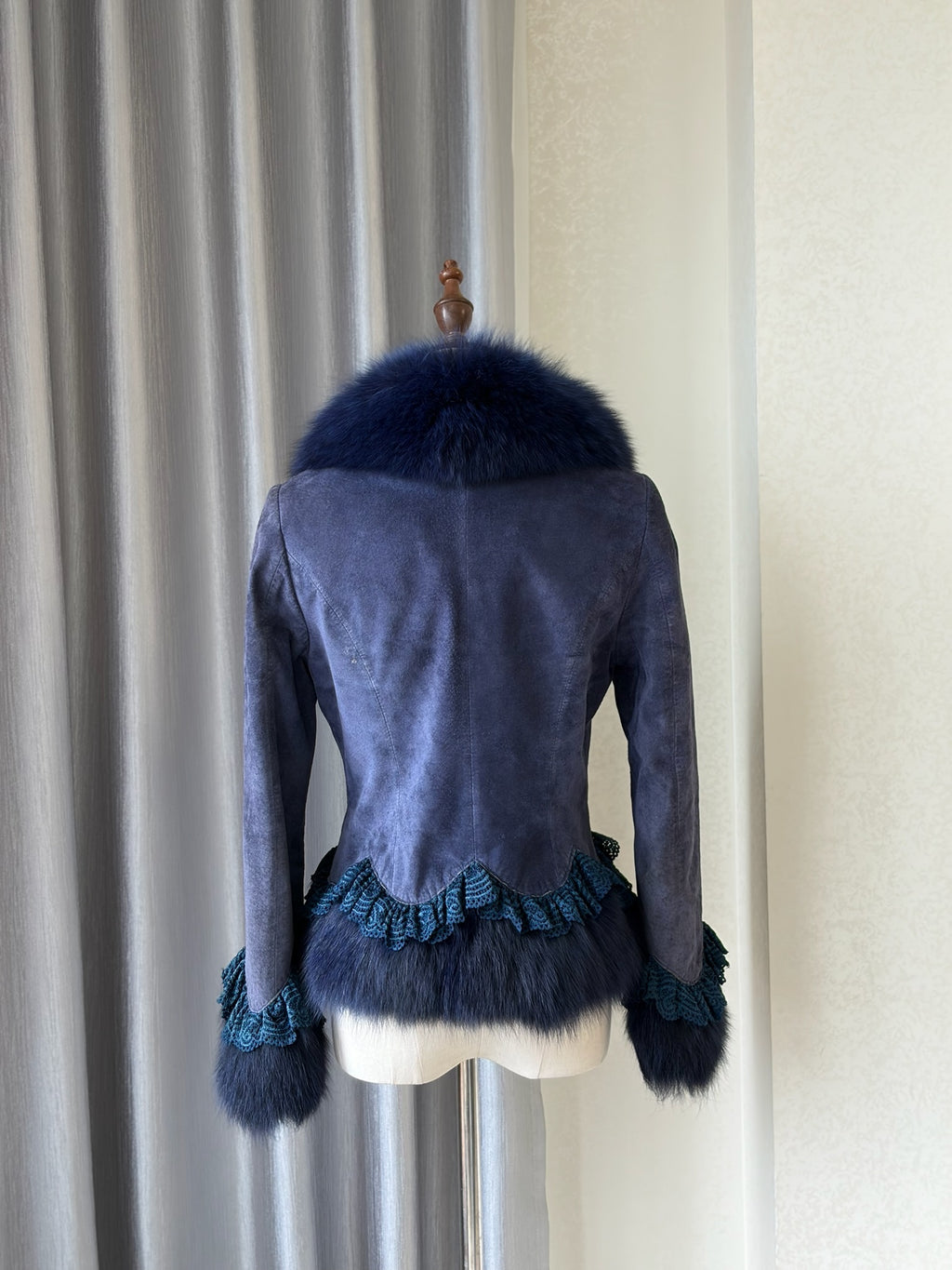 90s Misty blue pigskin jacket from Noveli